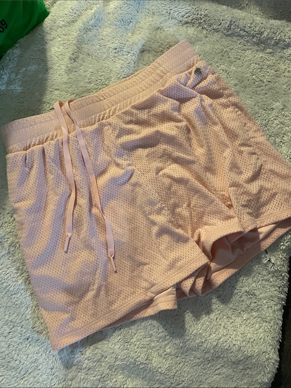 BuffBunny Light Pink Athletic Mesh Shorts